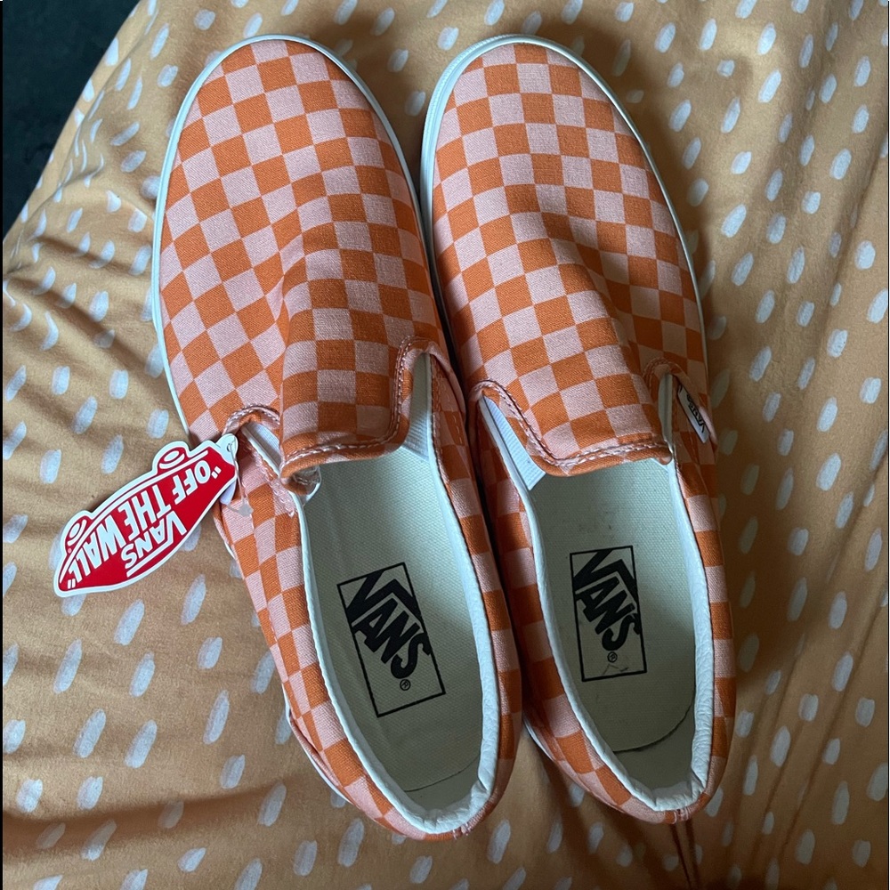 Brand New Orange Checkerboard Vans